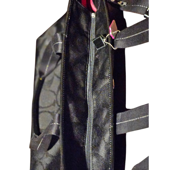 Coach Black Signature Canvas Tote Bag One Size - Picture 7 of 16